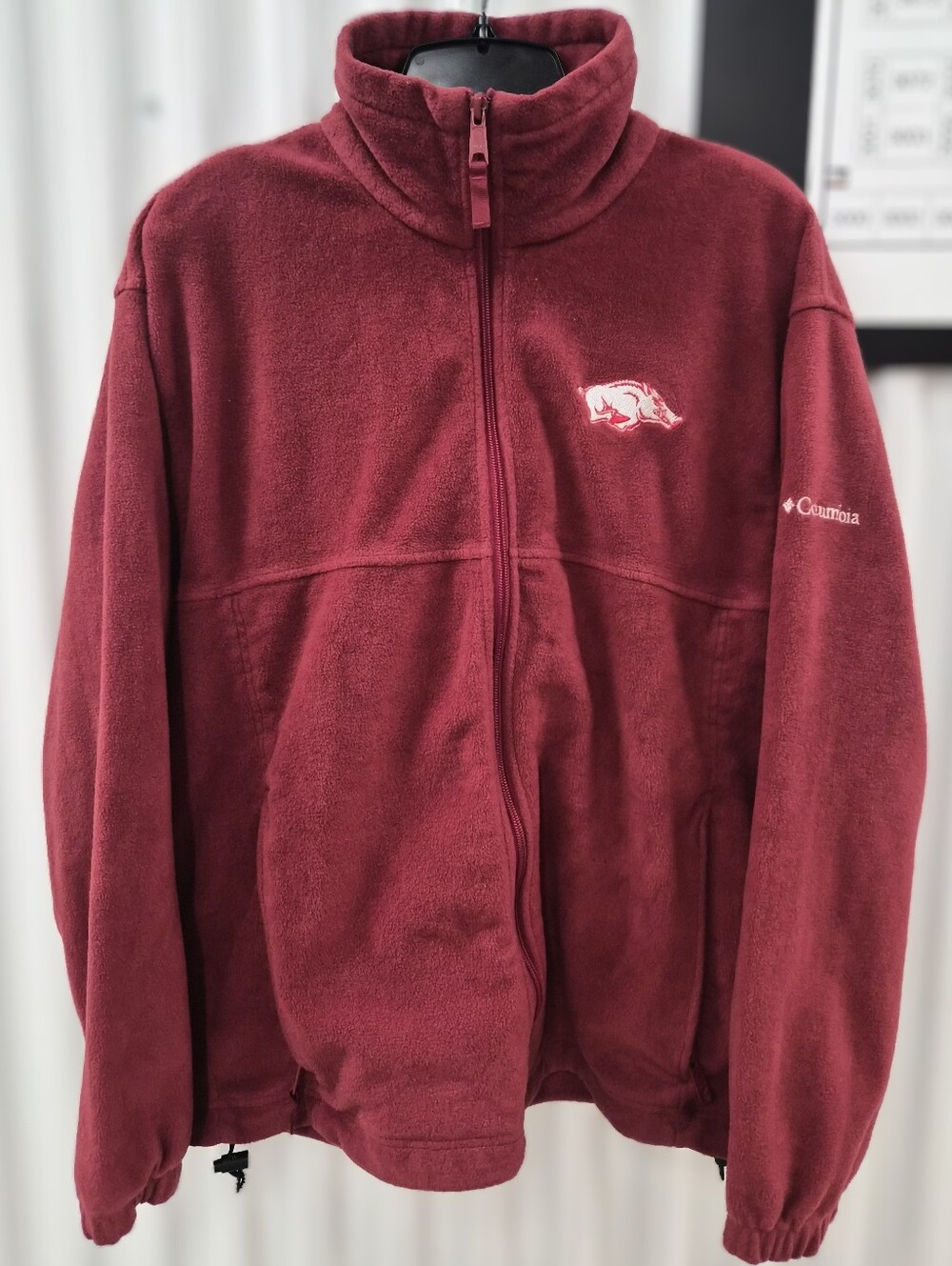 Men's Columbia Full Zip Fleece Arkansas Razorbacks Jacket Sz. L